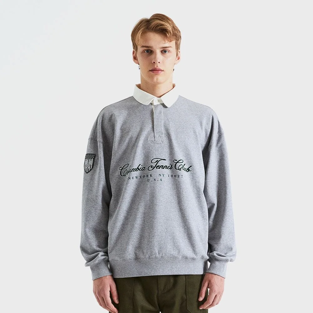 CU TENNIS CLUB TERRY RUGBY SWEATSHITS M.灰色