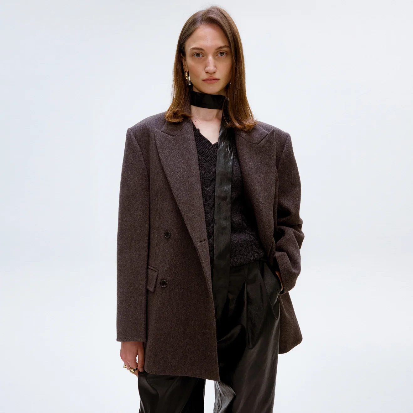 TAILORED HAND MADE DOUBLE JACKET_MELANGE GRAY