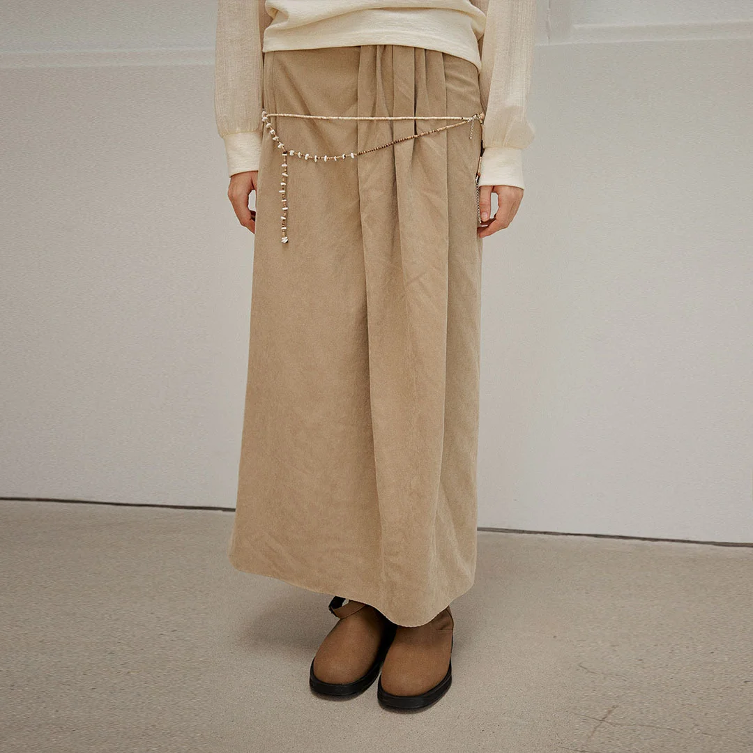 SUEDE FLUID SKIRT