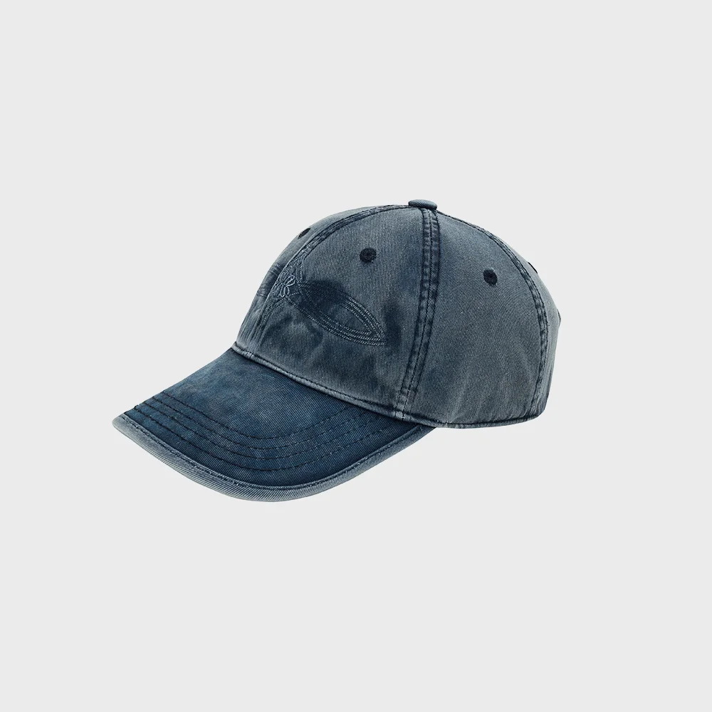 EMBROIDERED PIGMENT WASHED CAP (BLUE)