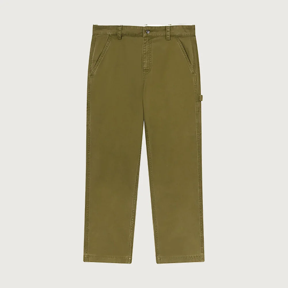 純棉 標準版型 直筒 工裝 褲子 Khaki