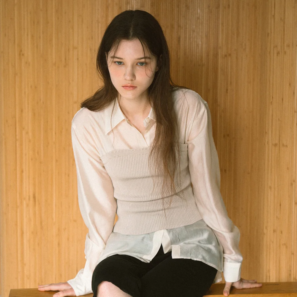WAVE KNIT BUSTIER_BEIGE
