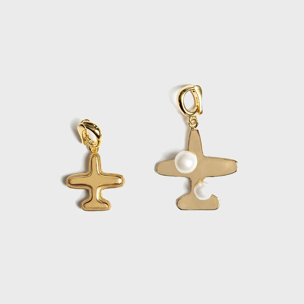 BONBEAU signature airplane gold pendant 標誌款 飛機 金色 吊飾