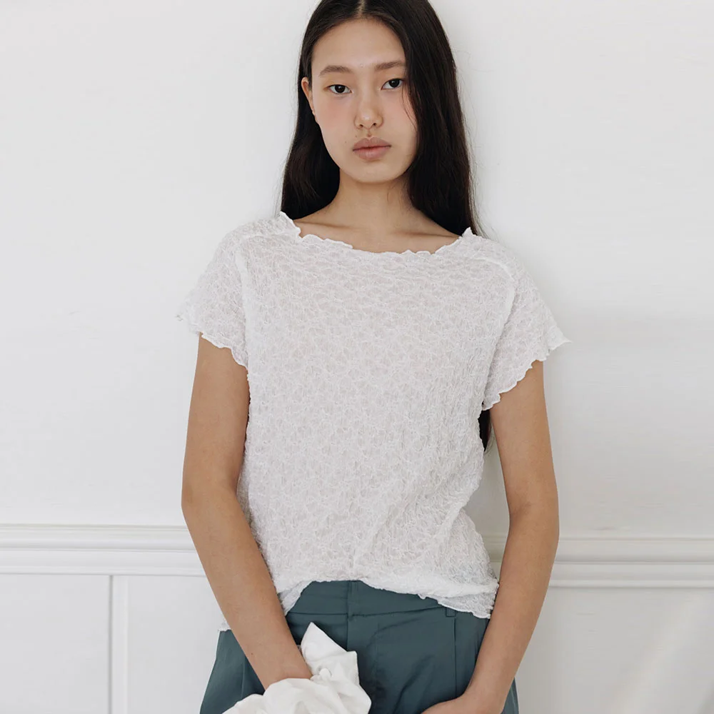 Wrinkle T-shirt(White)