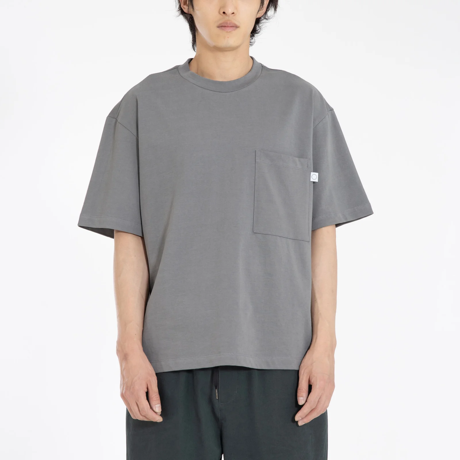 MRT003 酵素 水洗 純棉 口袋 T恤 (DUST GREY)