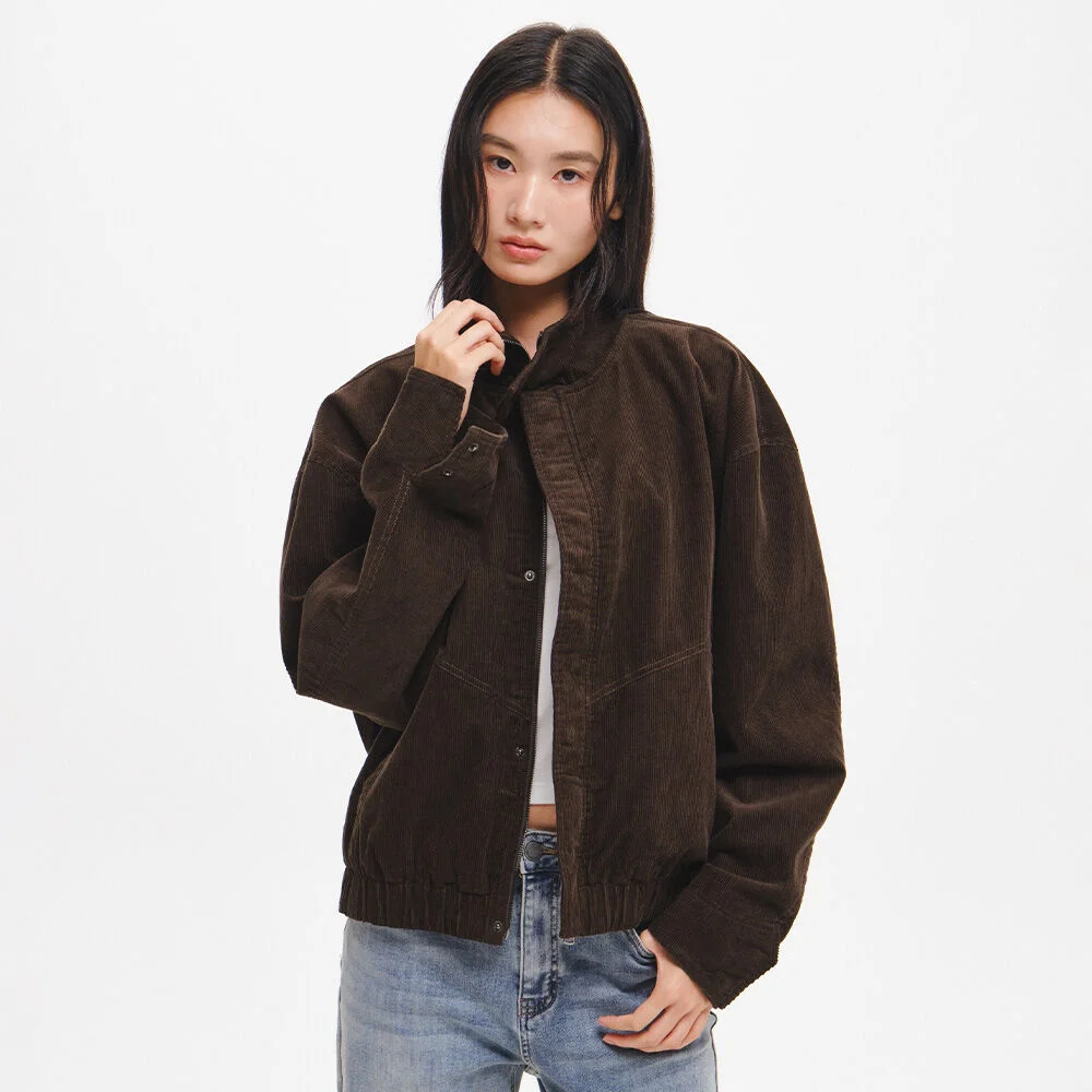 UNISEX 高領 燈芯絨 短身外套 外套 / GF3UJP004