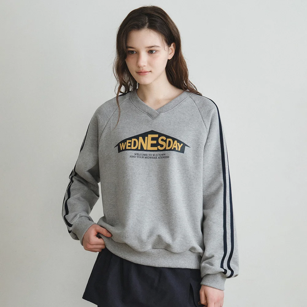 Sweet Home V-Neck Sweatshirt_MELANGE(W26TP20)