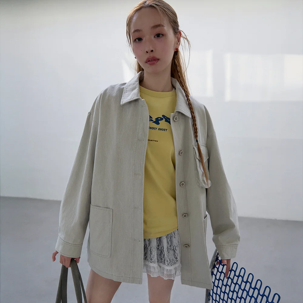 Chouetties by LUCKY CHOUETTE_ Out Pocket Washing Collar Jacket (light beige) LAUAX26320BEL