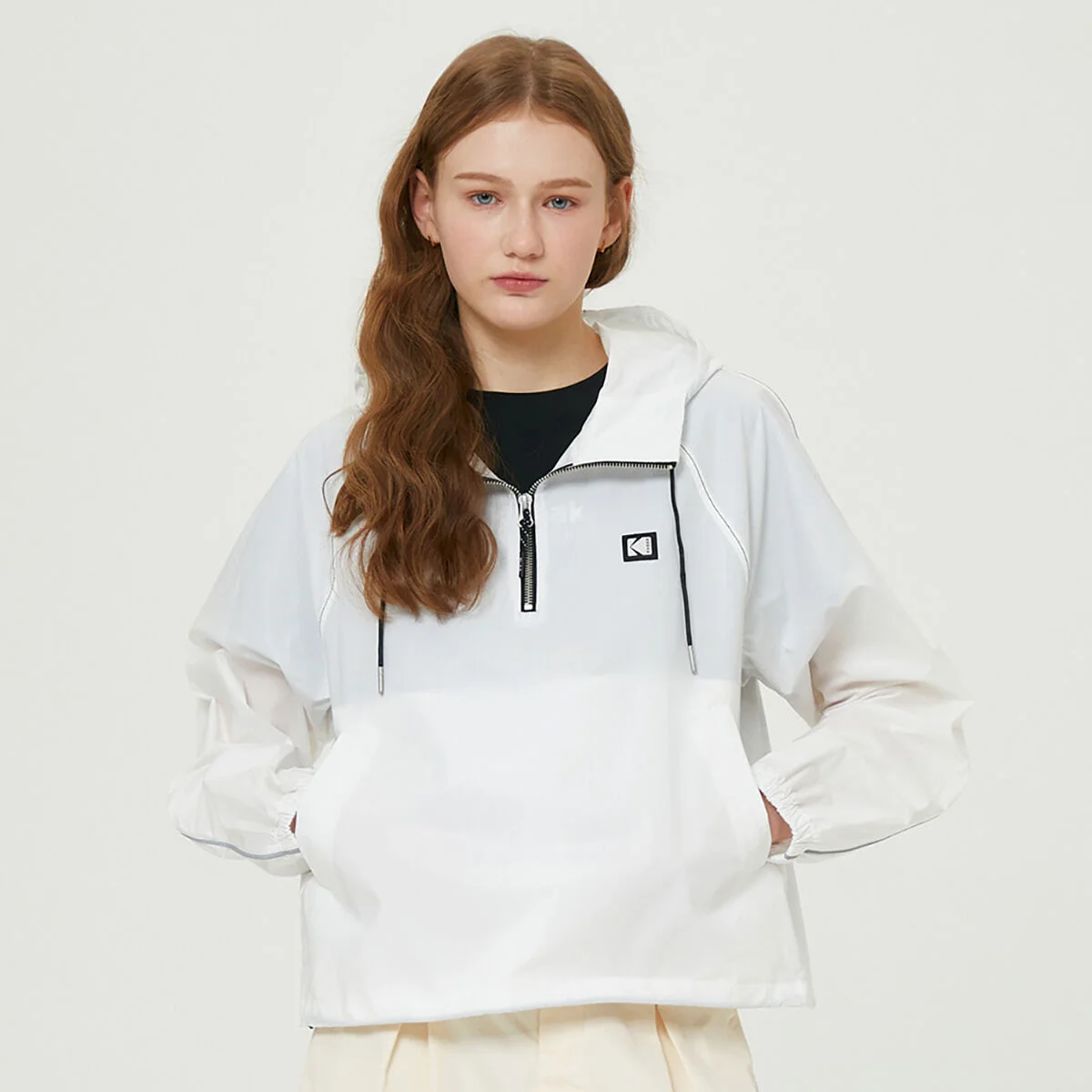 Mailer 光面 連帽衫 風褸 女裝 IVORY