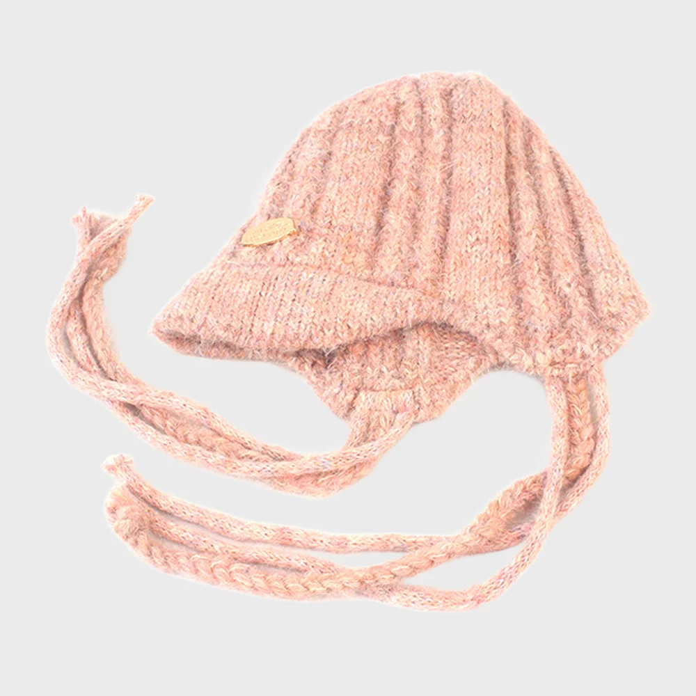 3String Pink Knit Earflap Cap 針織帽