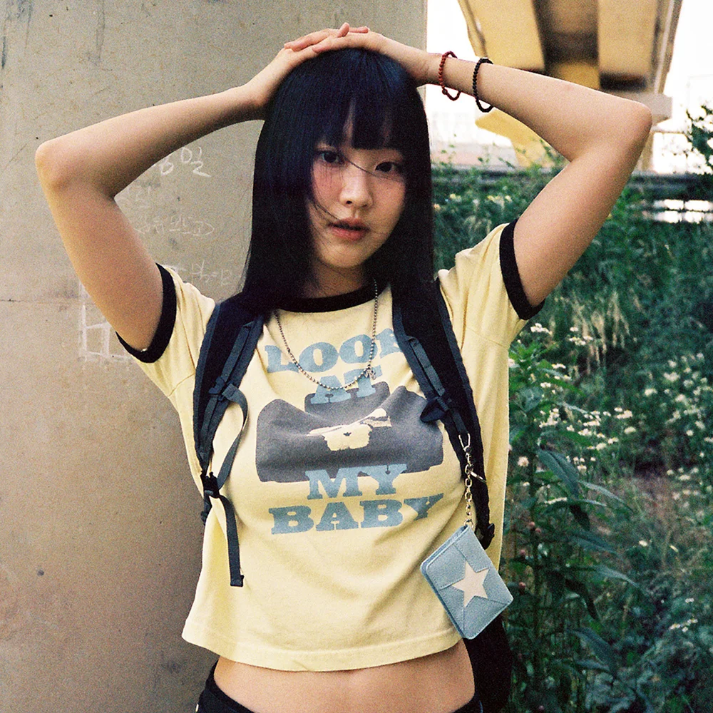 MY BABY BASIC RINGER TEE_YELLOW(IK2FMMT519A)