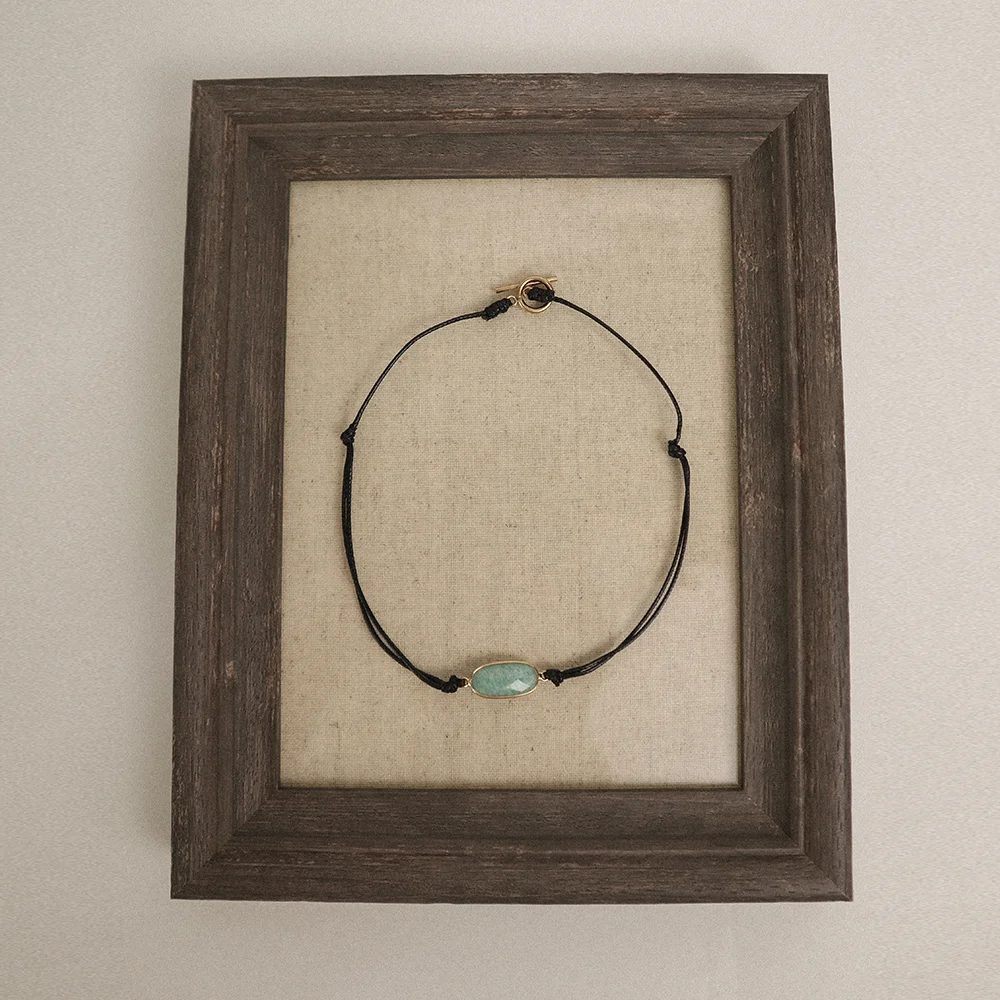 Origin stone choker 18k necklace_amazonite