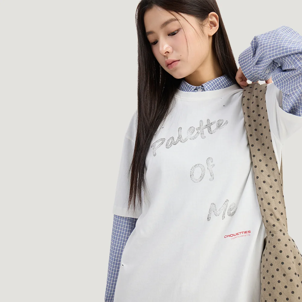Chouetties by LUCKY CHOUETTE_ Check Over-fit Shirts Blouse (blue) LASAX26320BUX