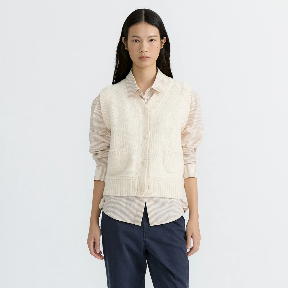 Milo Knit Vest (Ivory)