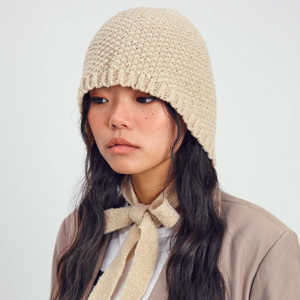 WAFFLE BEIGE BONNET HAT