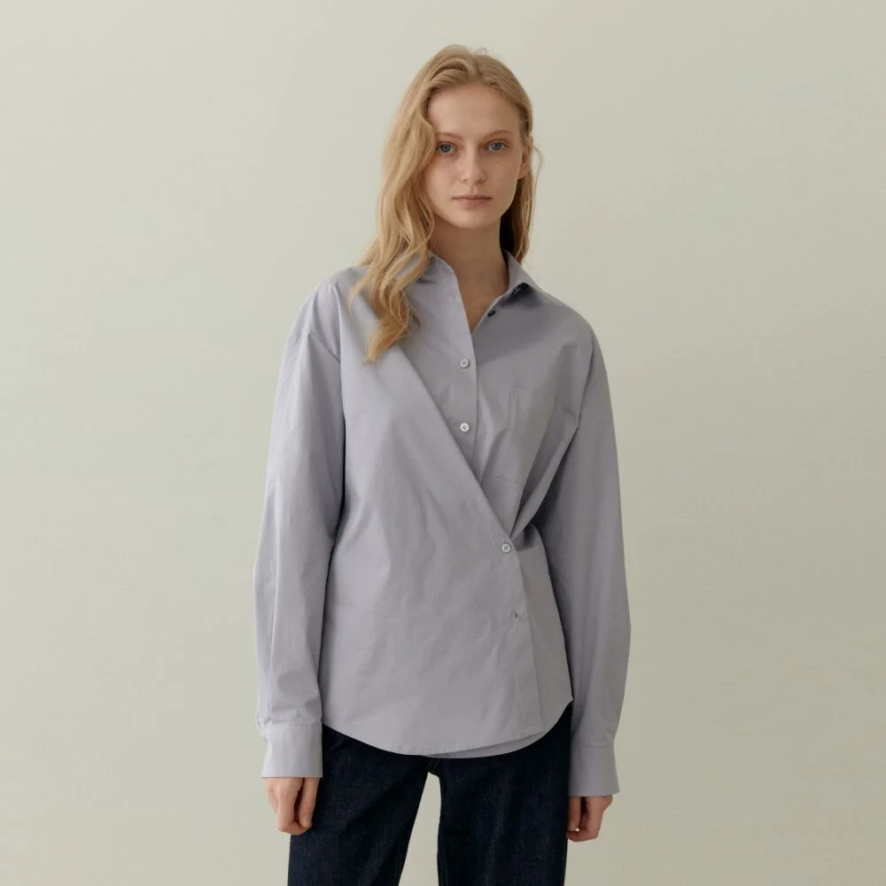 TWO WAY OVERLAP SHIRT LILAC