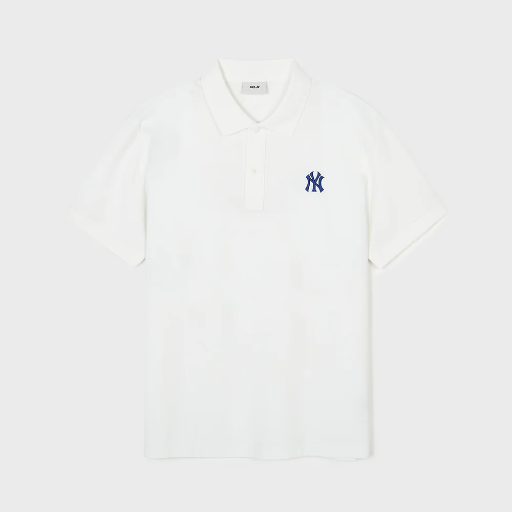 基本款 舒適版型 衣領 T恤 NY (Ivory)