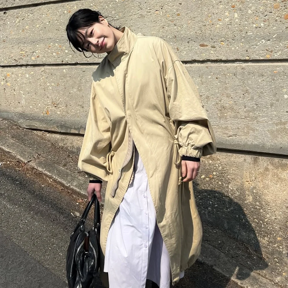 W/90s Classic Fishtail Long Bomber Jacket_Beige(WC25-OT02)