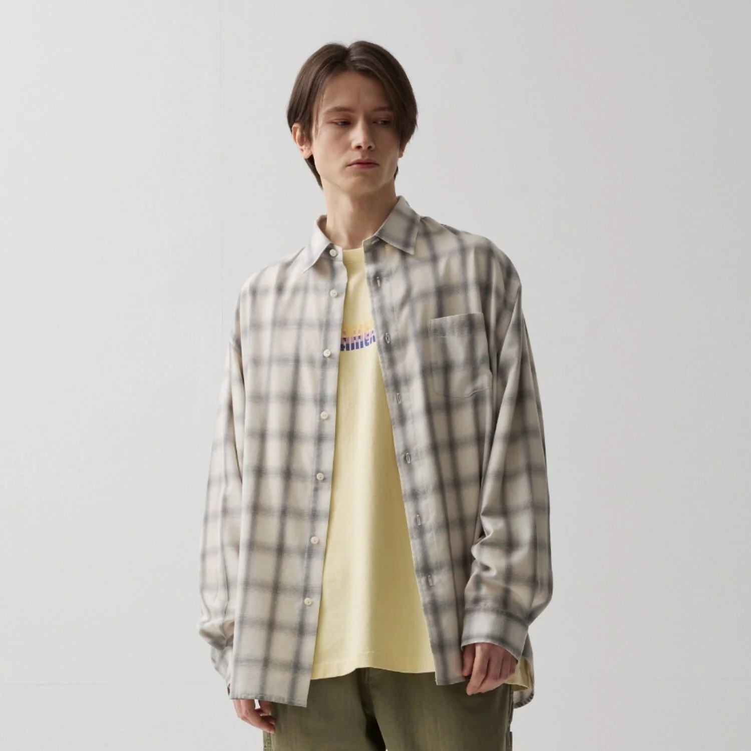 SWAY OMBRE CHECK SHIRTS IVORY