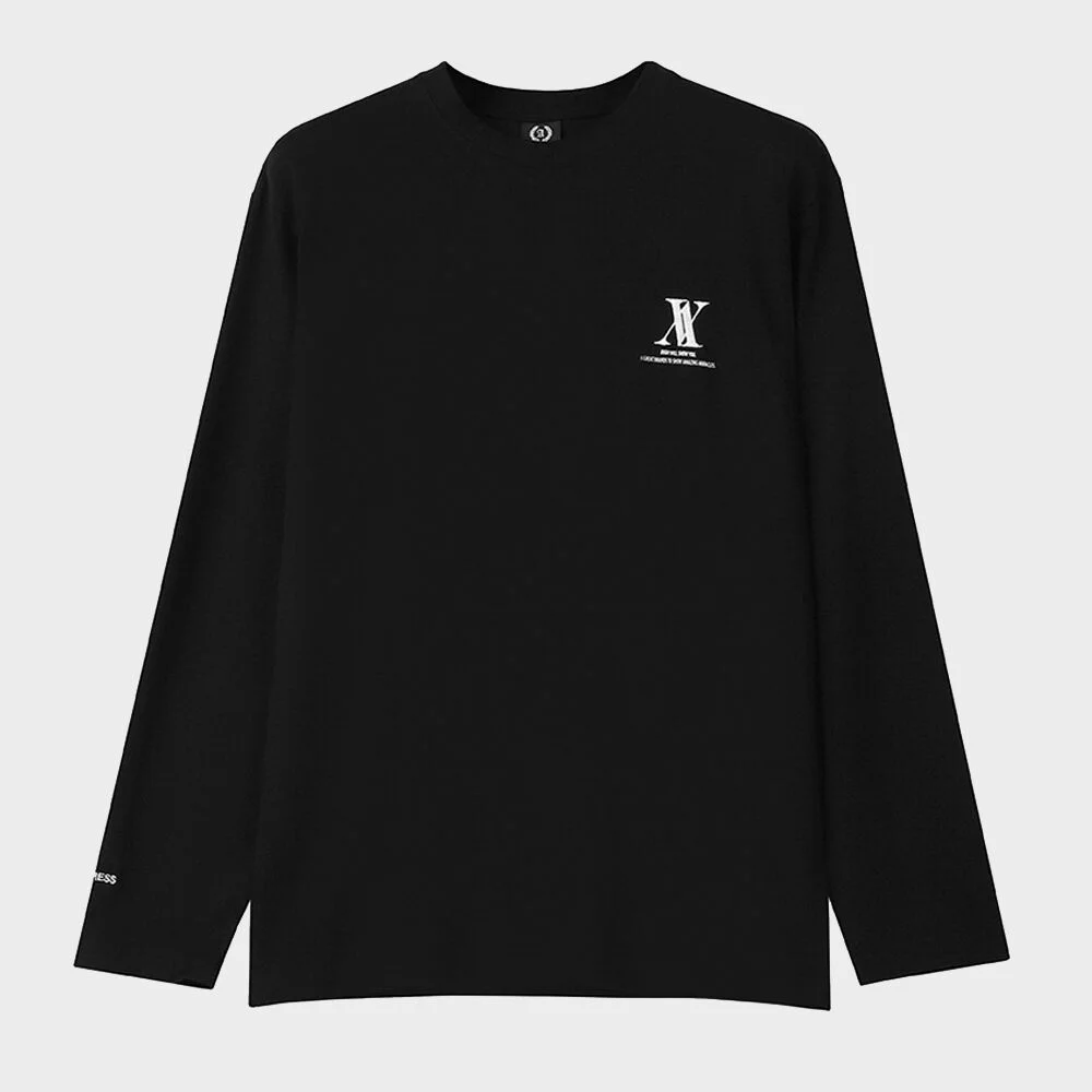 AV LOGO BASIC LONG SLEEVE T-SHIRT BLACK