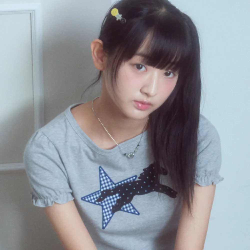 Starry Unicorn patch T-shirt Melange Gray