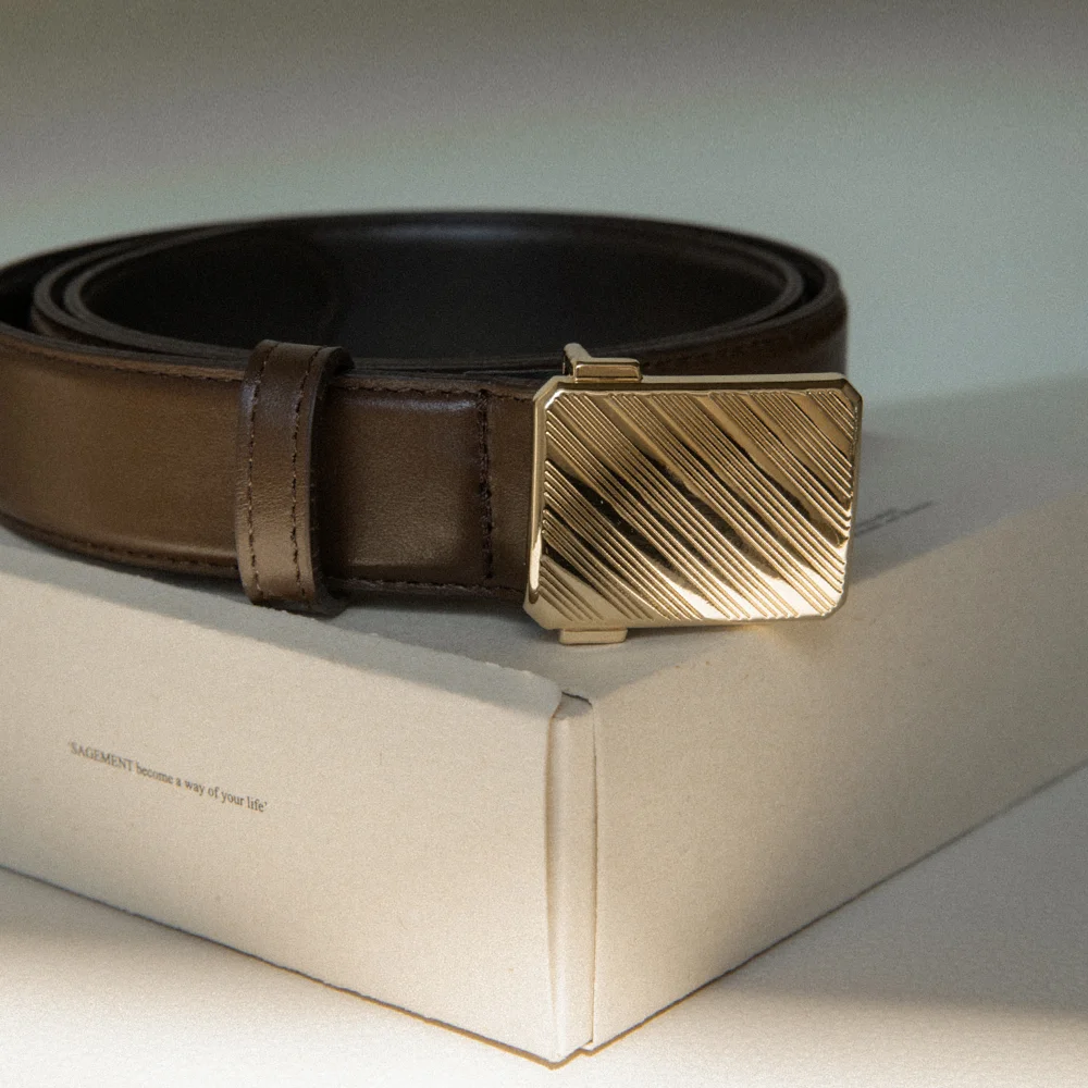 VINCENT SQUARE LEATHER BELT_3 Colors