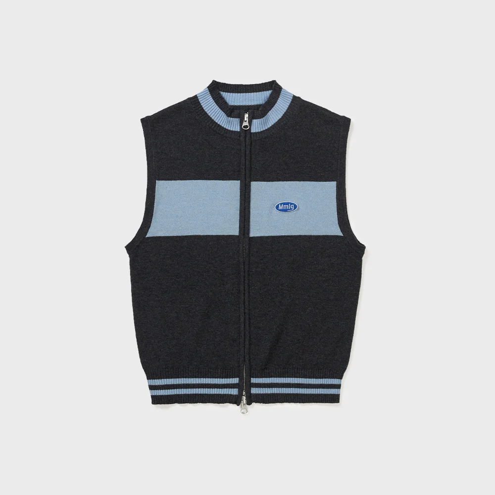 LAYERED KNIT VEST (CHARCOAL)