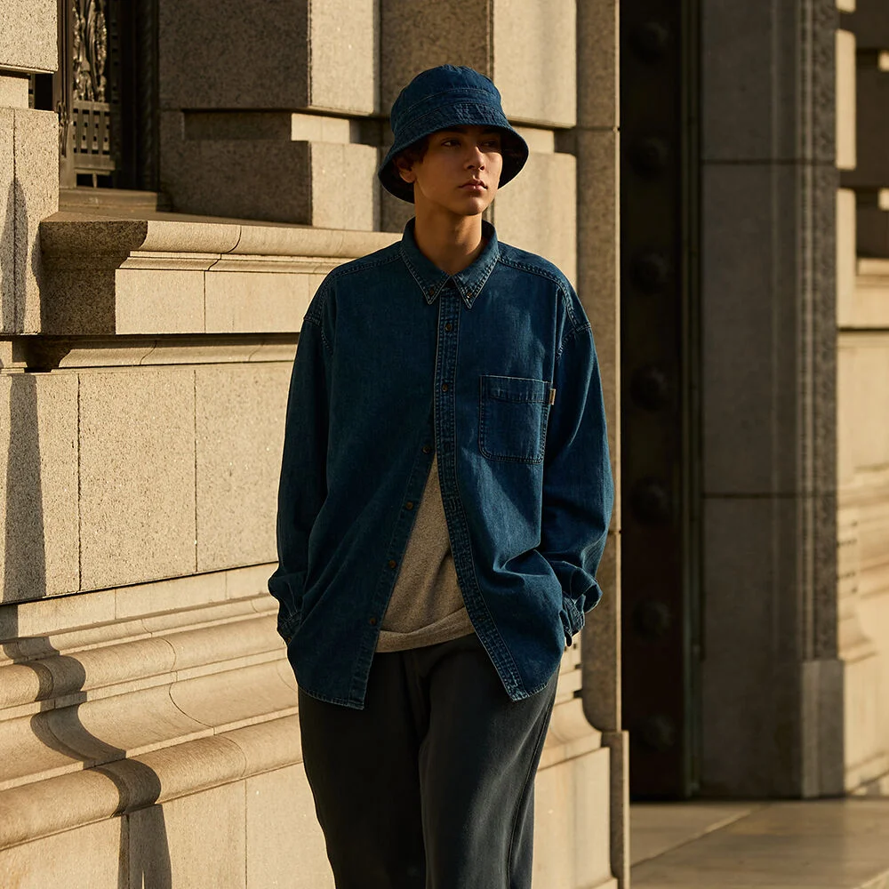 Champion X Kaquis 俱樂部 牛仔 襯衫 Mid Blue