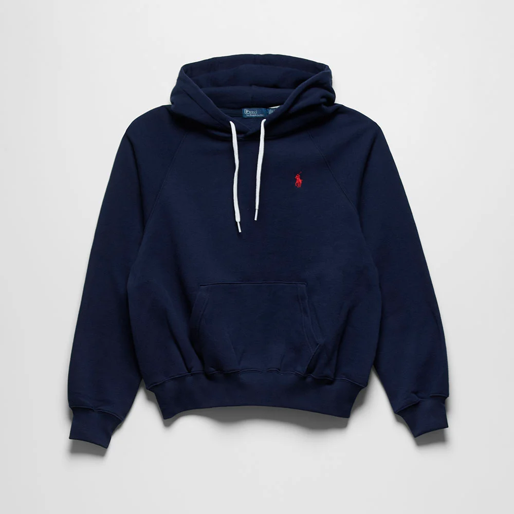 縮短版型 搖粒絨 連帽衫 (NAVY)