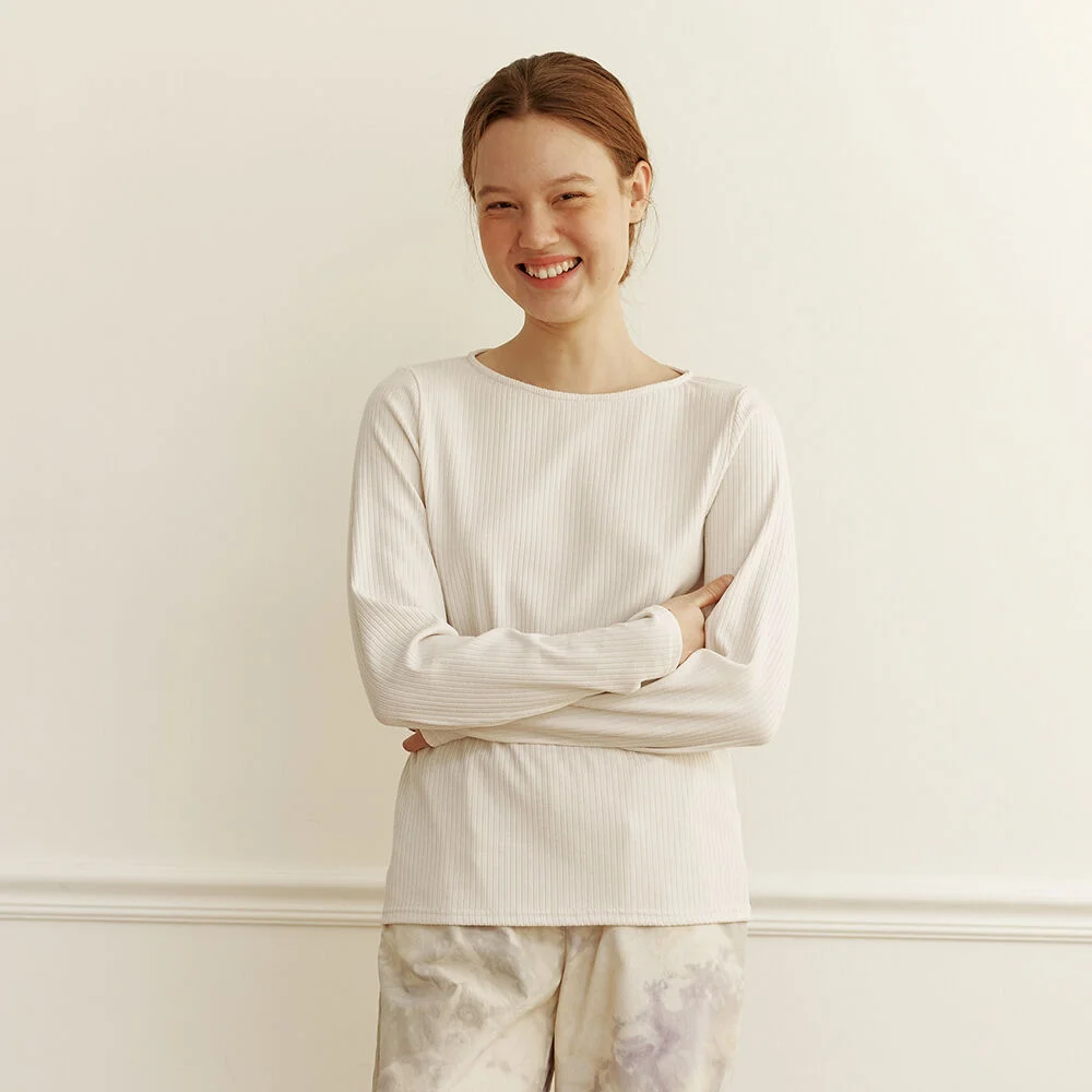 Basic Boat Neck Tshirt Ivory 基本款 船領 T恤 象牙色