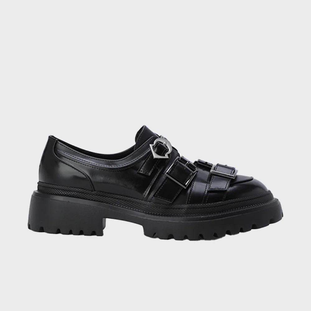 Buckle Decorated Loafers (black) LK1CX26800BKX