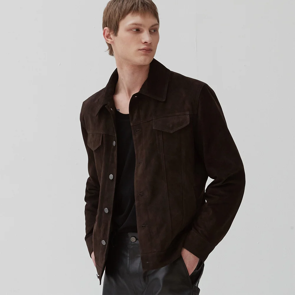 Suede Trucker JK_Deep Brown