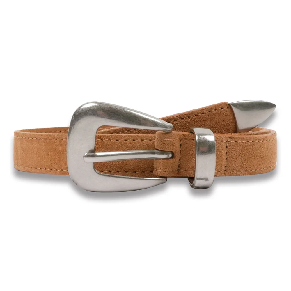 Suede Western Belt in Camel