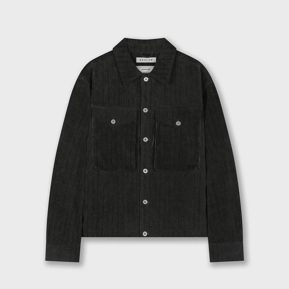 VINTAGE WASHED CORDUROY JACKET WASHED BLACK