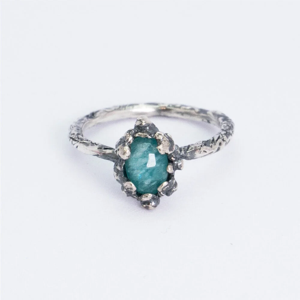 HR 113R_Antique Gemstone Ring (Mint Amazonite)
