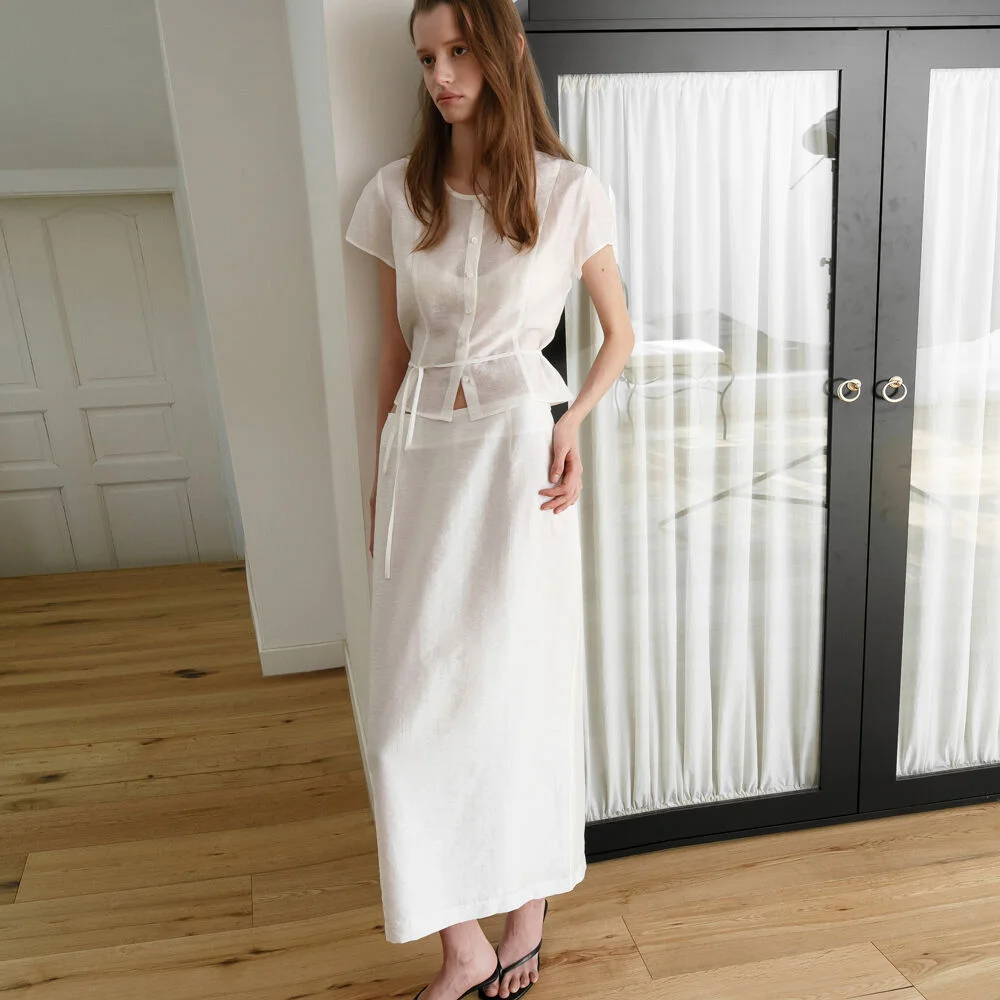 GARDEN JACQUARD SKIRT_IVORY