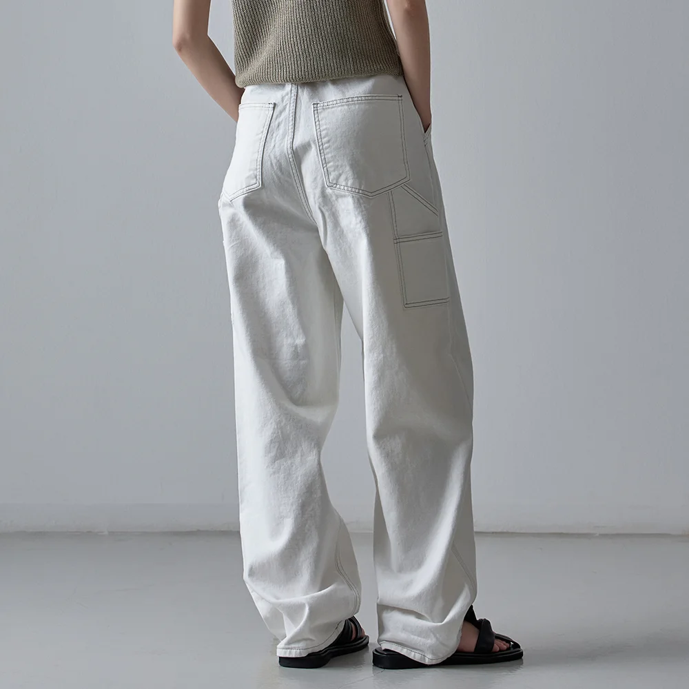牛仔 工裝 褲子_off white