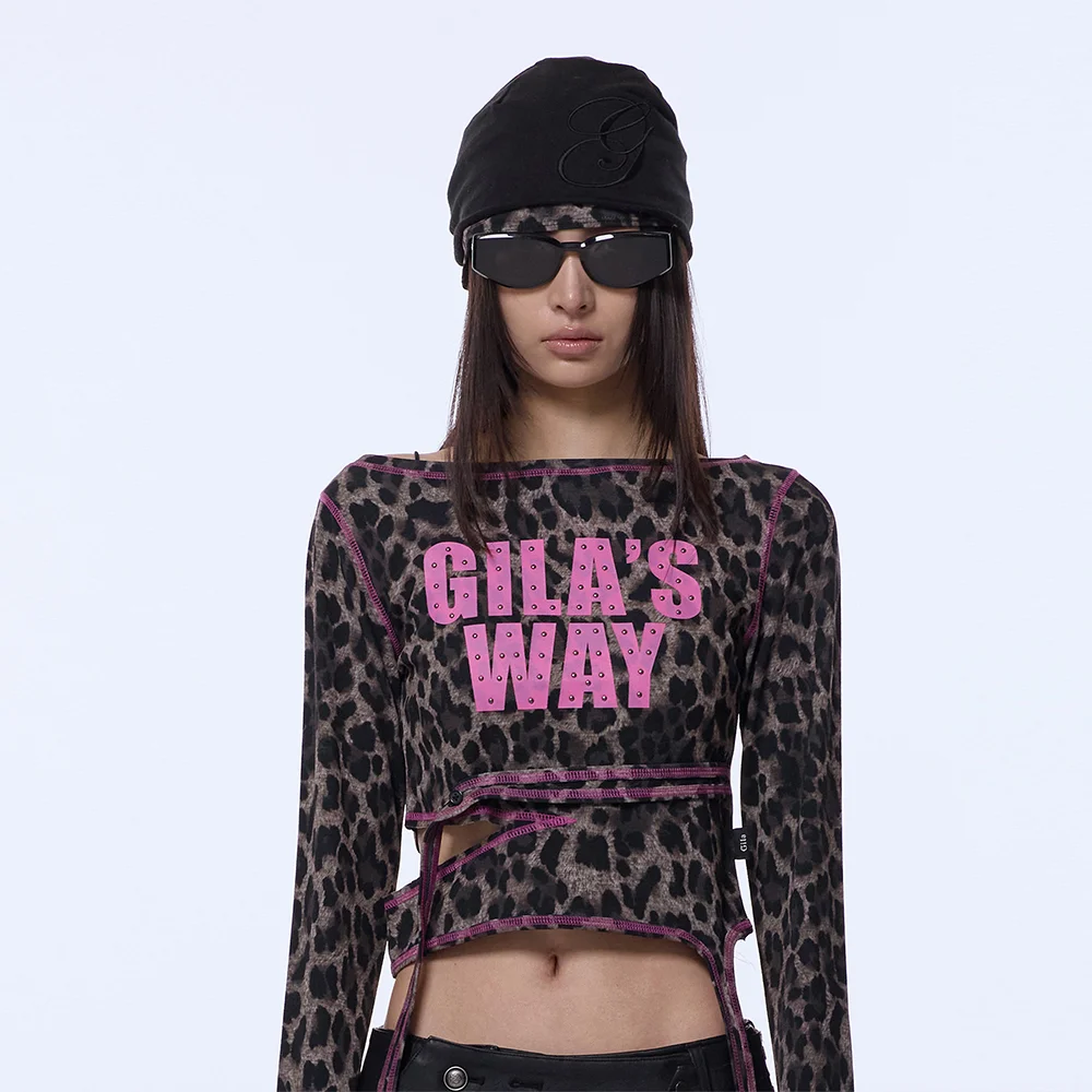 LAYERED LEOPARD BEANIE_BLACK