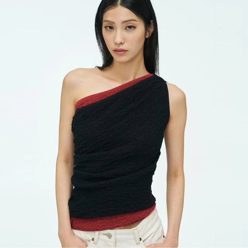 Textured Tube Top Black (AG655UA015)