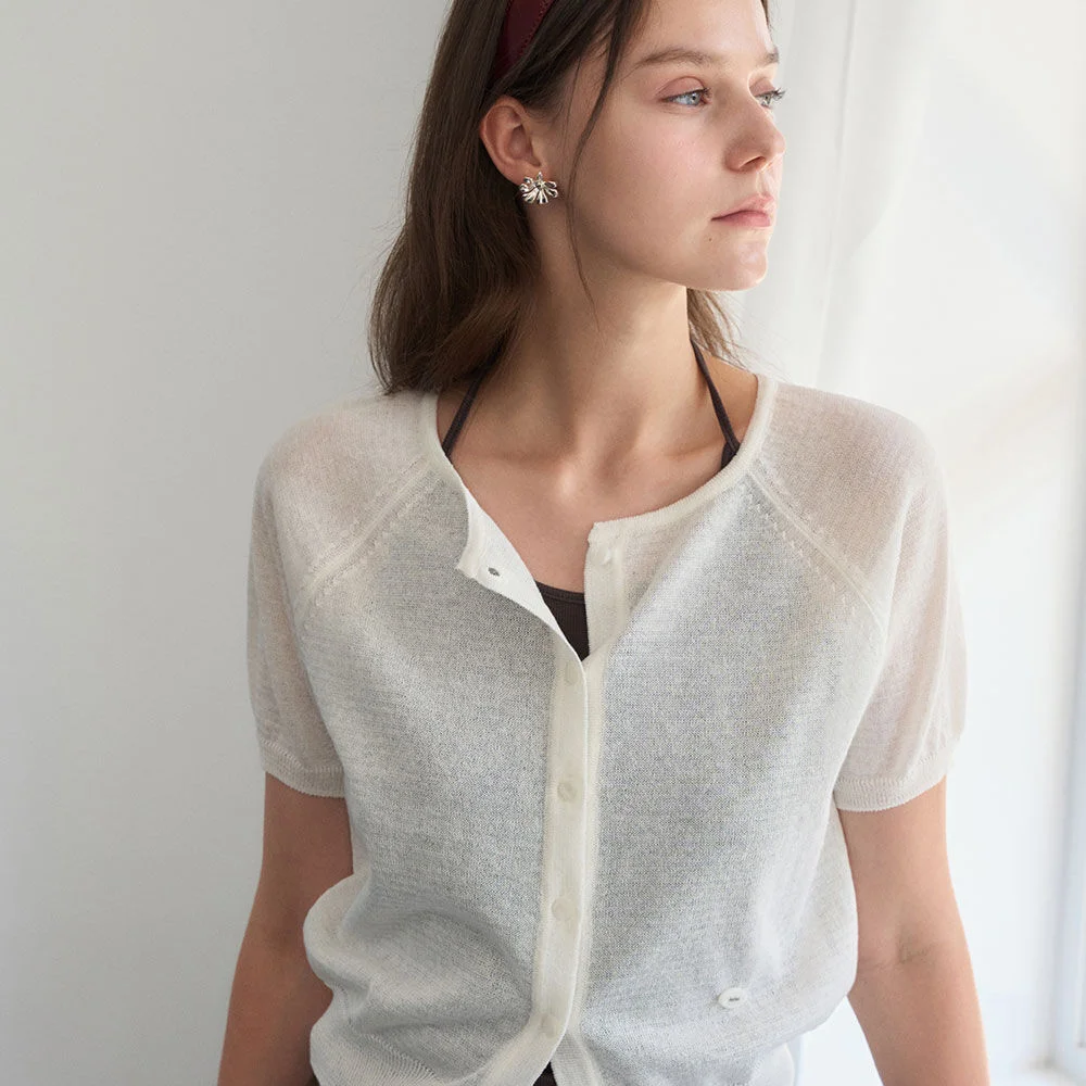 MELUA ROUND KNIT CARDIGAN 4COL_IVORY