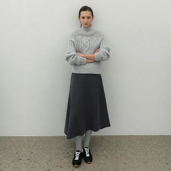 INDIRA UNBALANCE FLARE SKIRT(SK-4976)