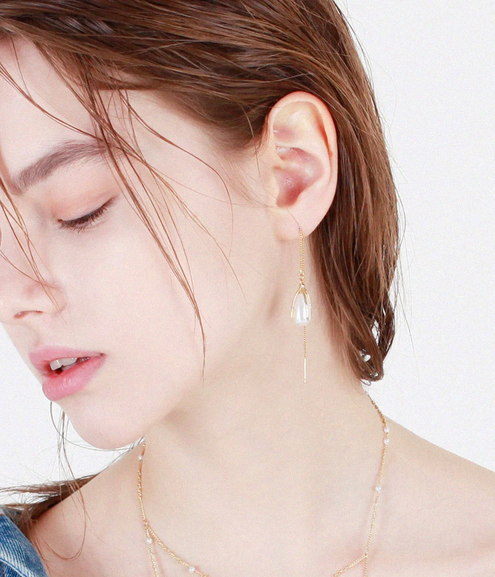 Rose Petal Chain Earring