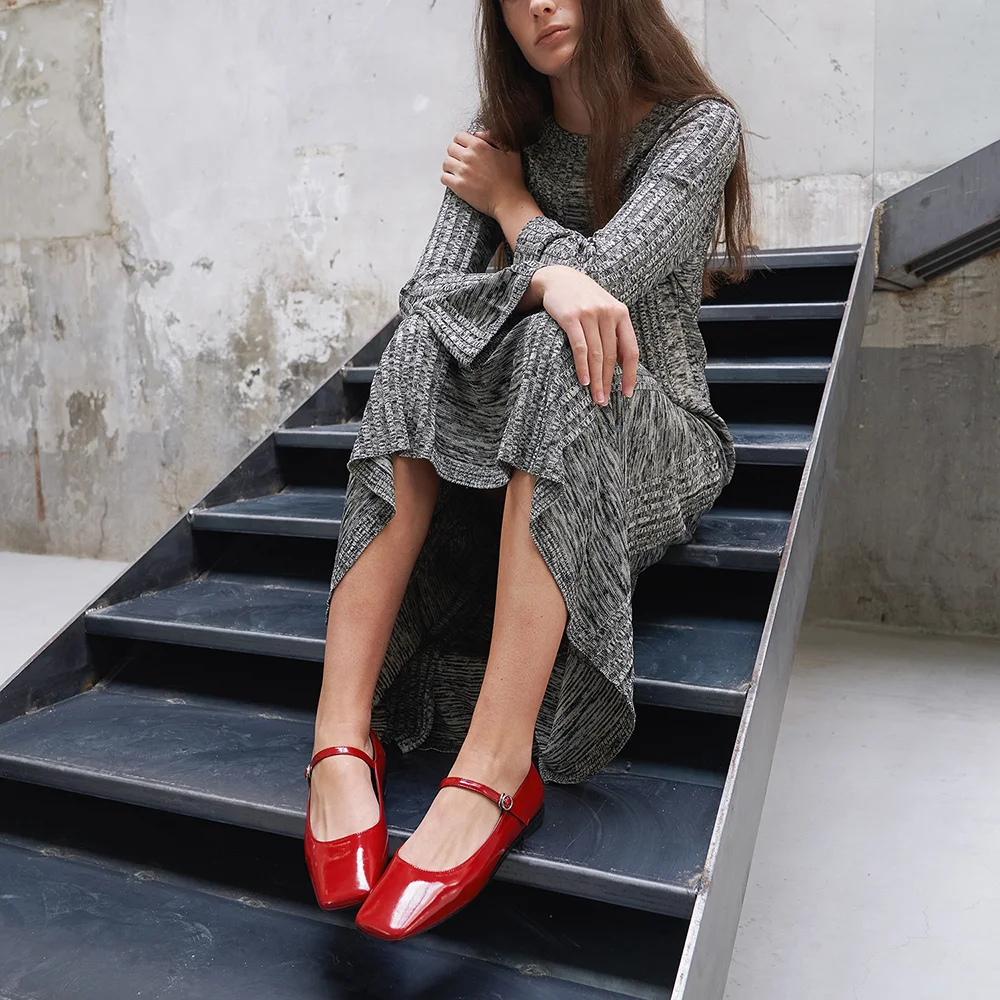 Julia Mary Jane Flats Red