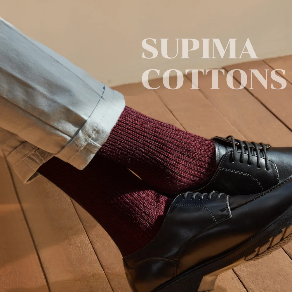 高級 比馬棉 純棉 Lip Socks 男裝 正裝襪 3P 套裝