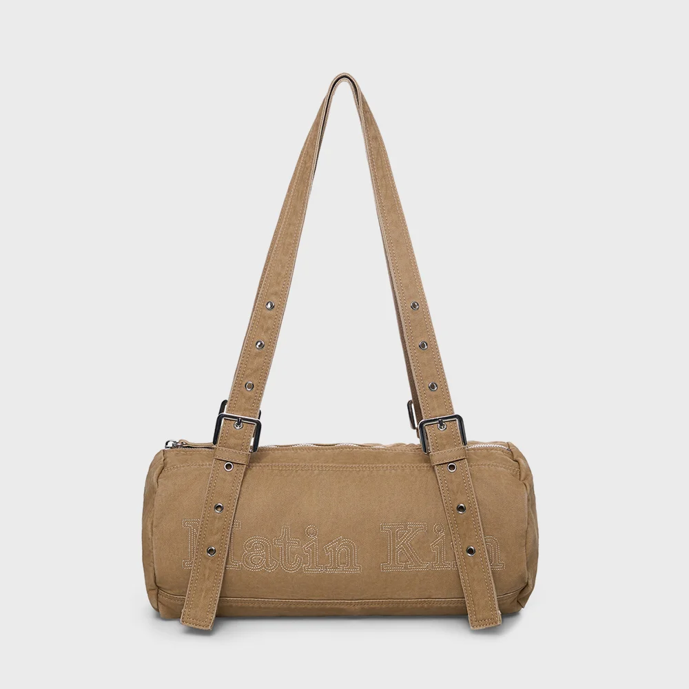 VINTAGE WASHED COTTON DUFFEL BAG IN BEIGE