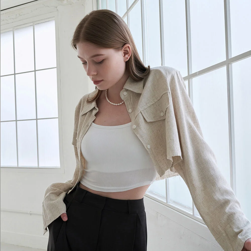 Basic crop bra top - white