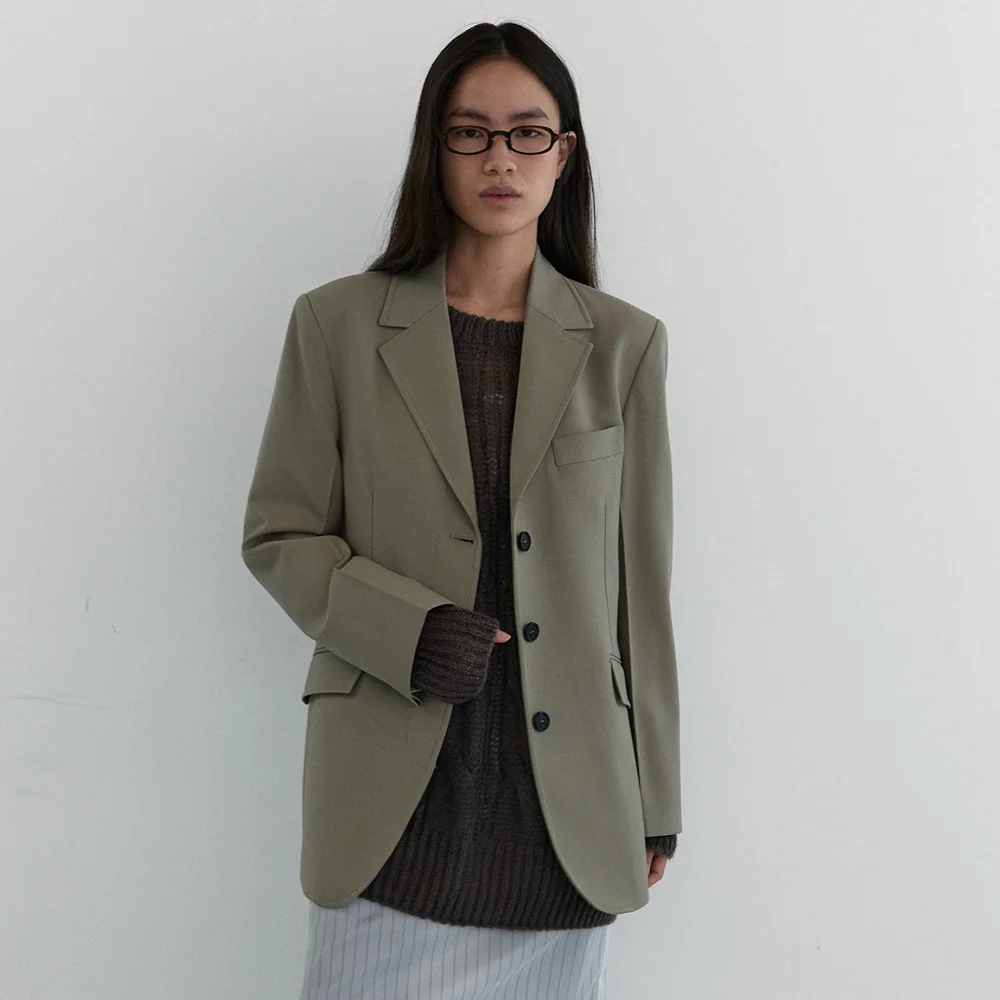 SINGLE HIDDEN JACKET_OLIVE