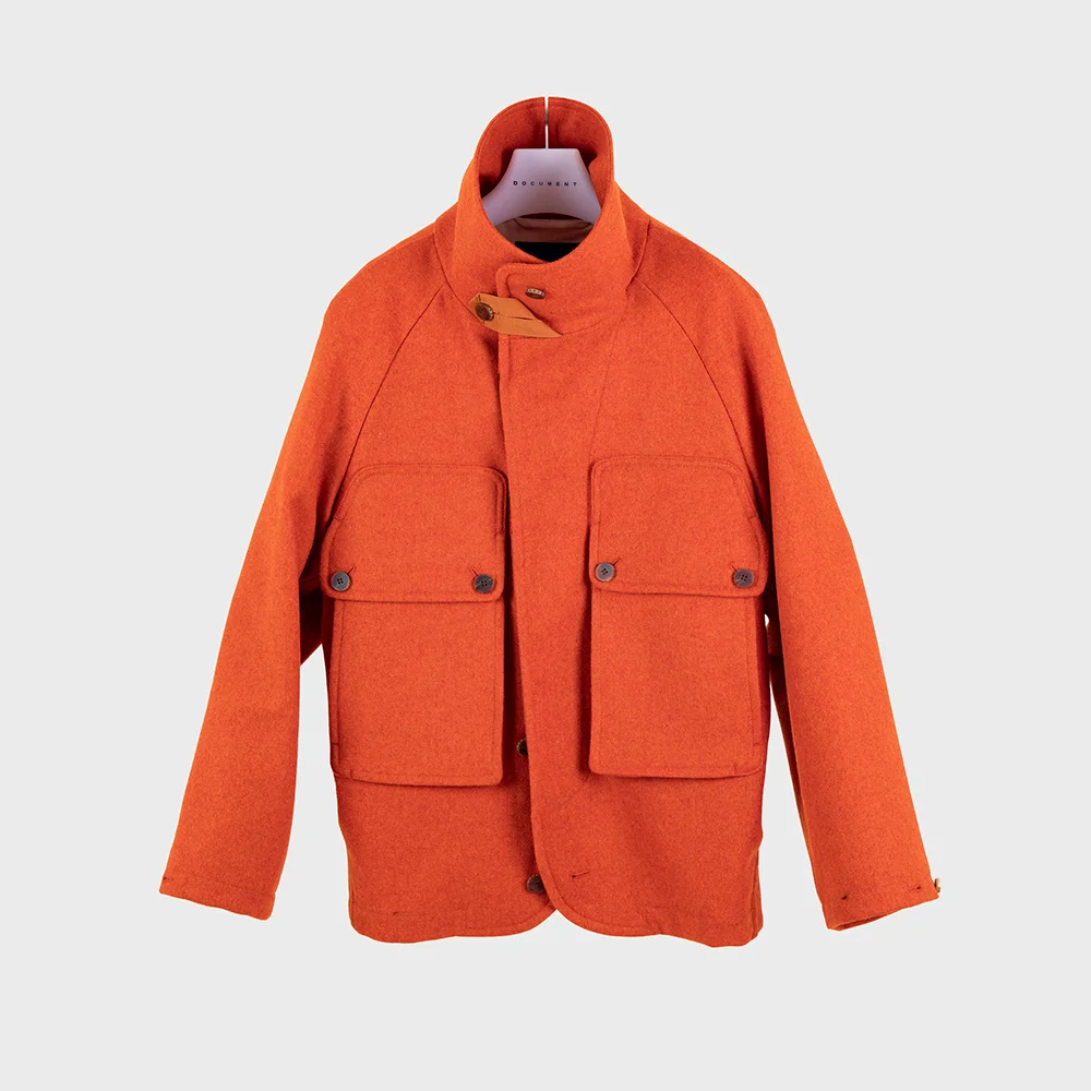 SINGLE BREASTED BIG POCKET JACKET_ORANGE