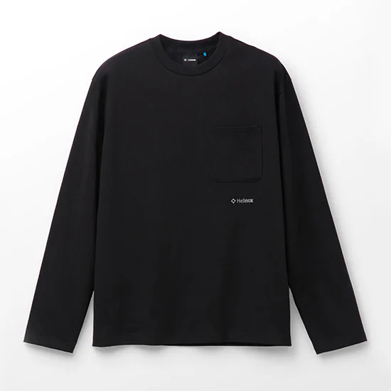 口袋 長袖T恤_Black