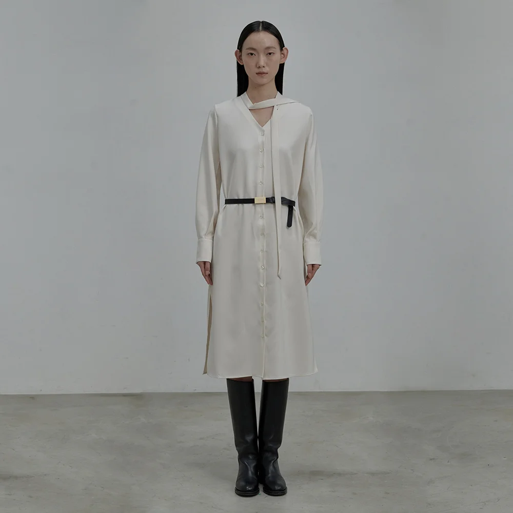 Daniel Tie Blouse Dress - Ivory